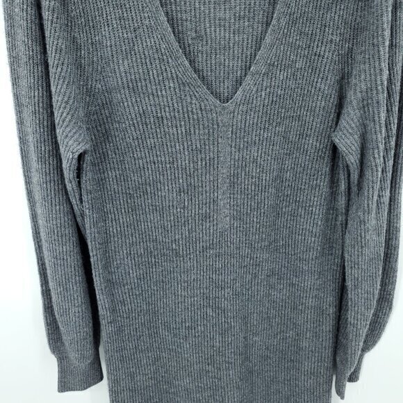 Wyeth Presidio Wool/Cashmere Midi Polo Neck Sweater Dress M Gray - Picture 7 of 16